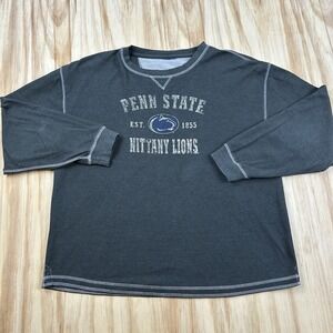 Penn State Nittany Lions Mens XL Gray Waffle Thermal Long Sleeve Shirt NCAA